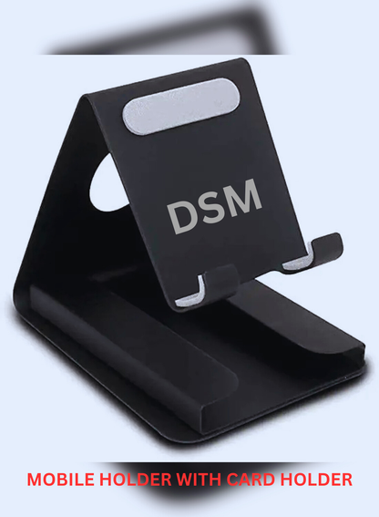 DSM Multipurpose Mobile Stand with Card Holder – Adjustable Desk Phone Holder for Office & Home
