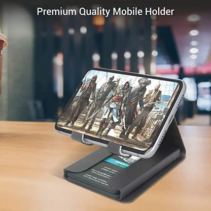 DSM Multipurpose Mobile Stand with Card Holder – Adjustable Desk Phone Holder for Office & Home